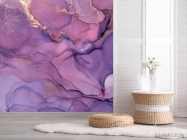 Фотошпалери яскравий фіолетовий fluid art - 2