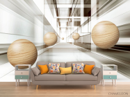 Фотообои Деревянные сферы 3д - 1