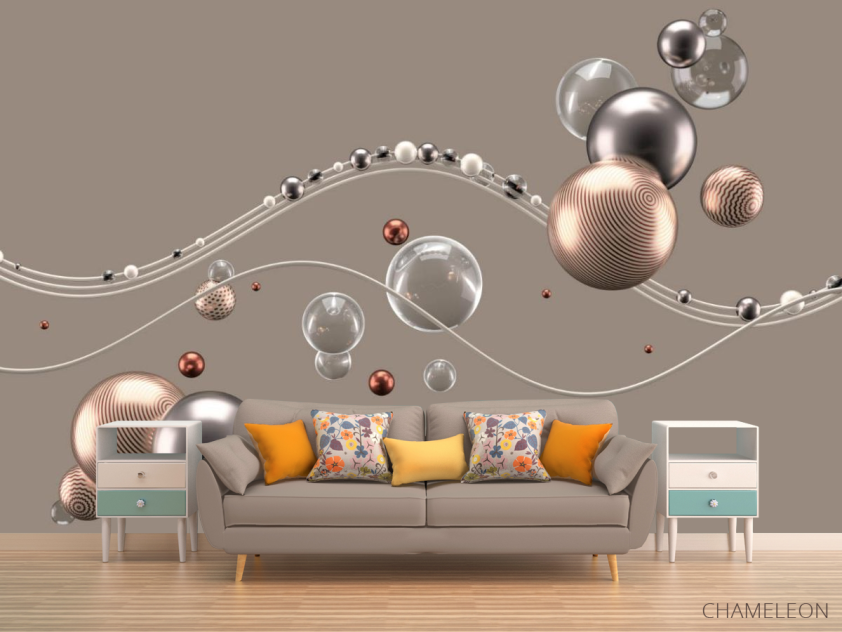 Фотообои Золотые 3д шары - 1