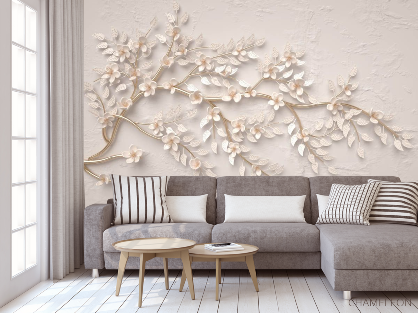 Фотообои Ветка барельеф - 3