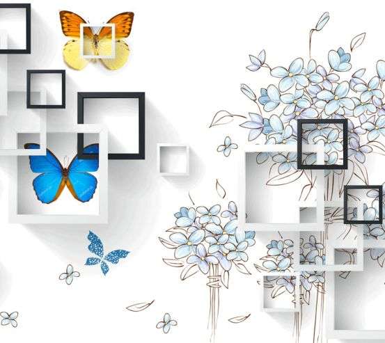 Фотообои 3д рисунок с геометрией 24031