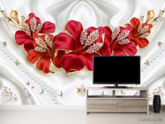 Фотообои современные 3D Стерео цветы - 2