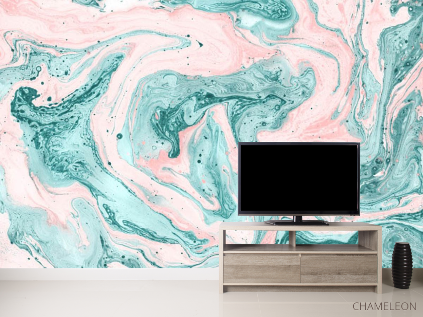 Фотообои Розово-бирюзовый флюид - 2