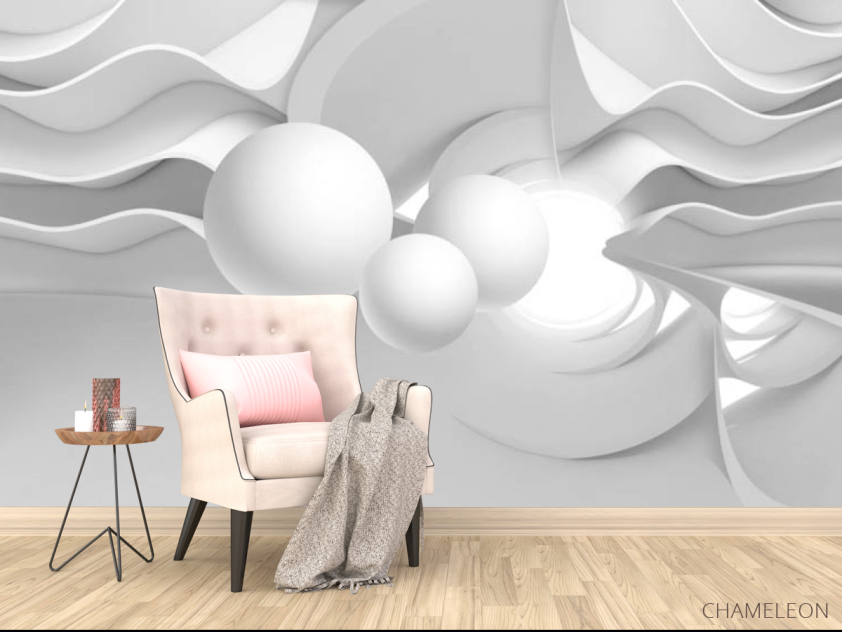 Фотообои 3д серые шары - 4