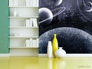 Фотошпалери дизайнерські планети бежевий відтінок - 3