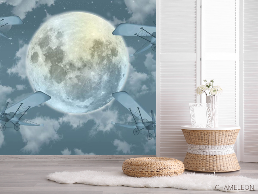 Фотошпалери літаки і місяць - 2