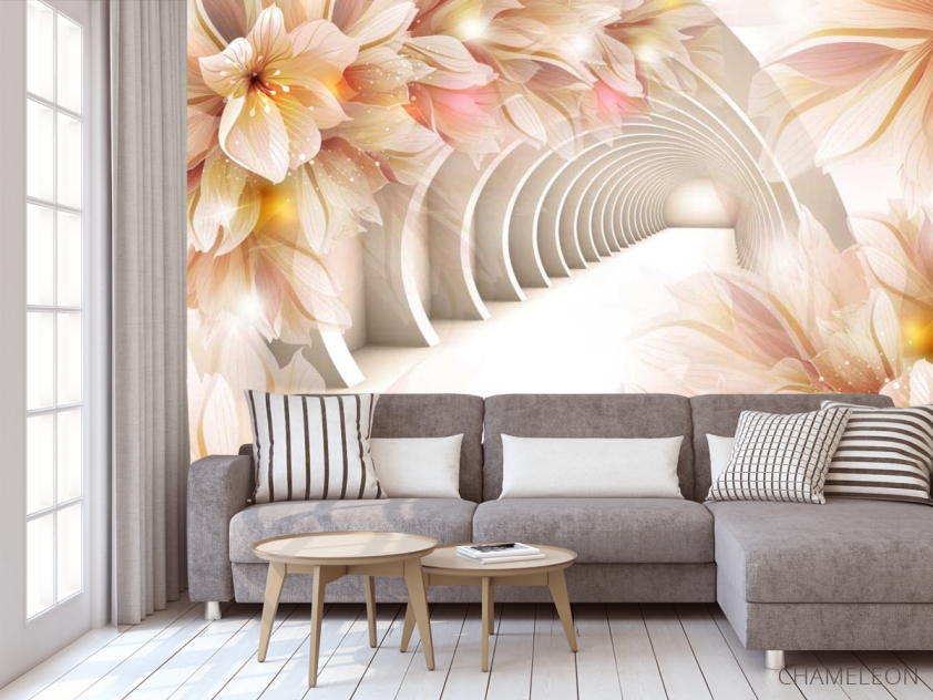 Фотообои Тонель из цветов - 3