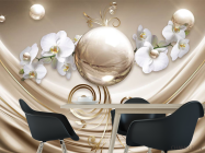 Фотошпалери Орхідея і кола 3д - 1