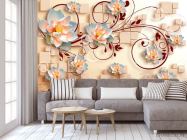 Фотообои 3д цветы и фигуры - 3