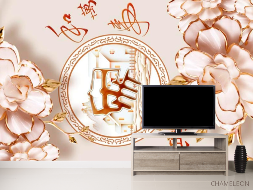 Фотообои Фарфоровые 3д цветы - 2