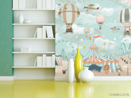 Фотошпалери повітряні кулі над куполом цирку - 3