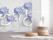 Фотошпалери 3д квіти блакитні - 2