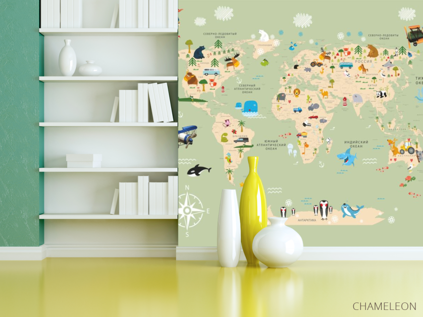 Шпалери в дитячу Карта - 3