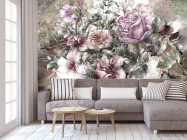 Фотообои цветы картина сиреневая - 3