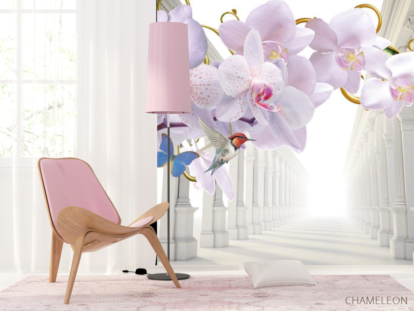 Фотошпалери 3d орхідея і коридор - 4