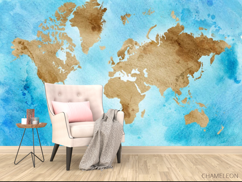 Фотообои Акварельная карта - 4