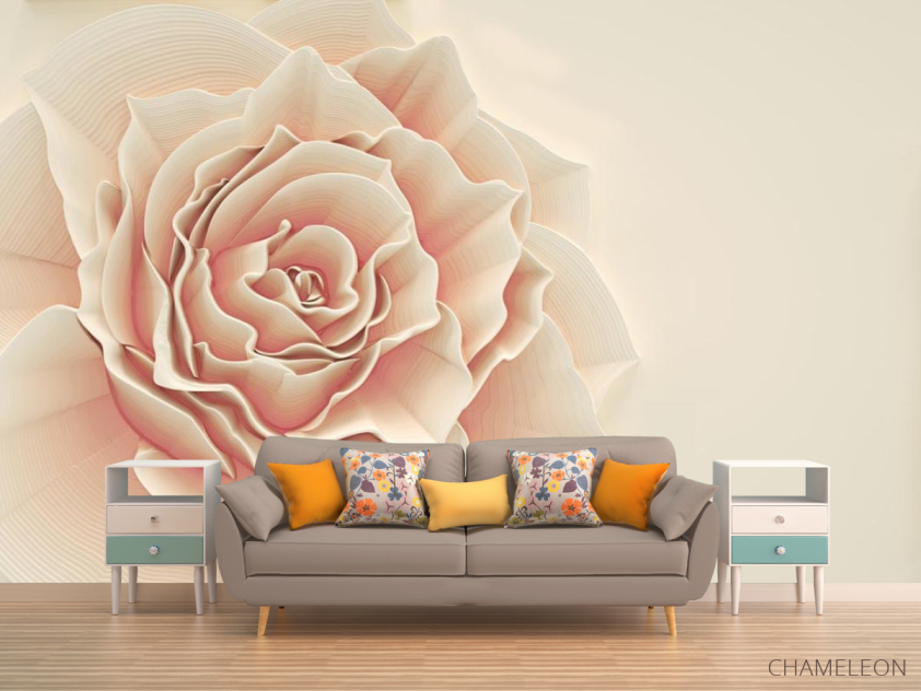 Фотообои Бежевая обьемная роза - 1