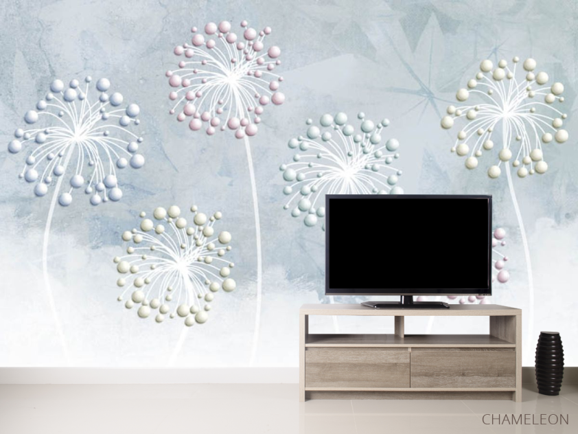 3д фотообои 3д одуванчики - 2