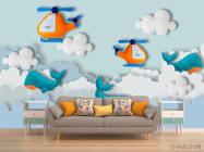 Фотообои Фетровые вертолетики - 1