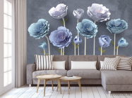 Фотообои Синие красивые цветы - 3