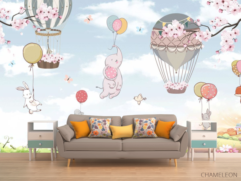 Фотообои Зверинец на шарах - 1