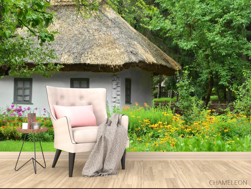 Фотообои домик с соломенной крышей - 4