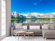 Фотообои синее озеро возле гор - 3