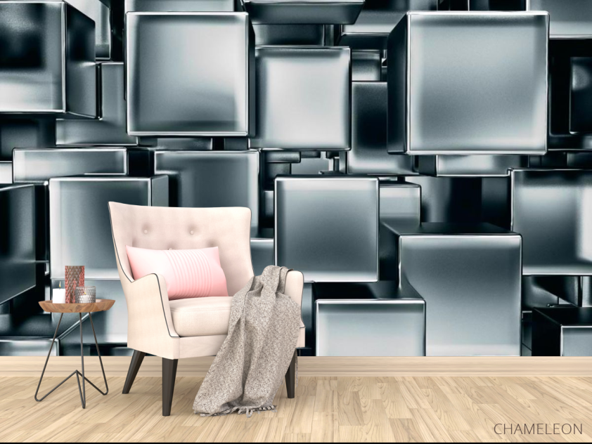 3д фотообои Серые кубы - 4