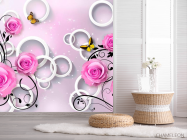Фотошпалери Троянди бузкові 3d - 2