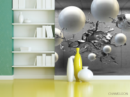 Фотошпалери 3д кулі сірі - 3