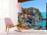 Фотошпалери різнокольорові будиночки над морем - 4