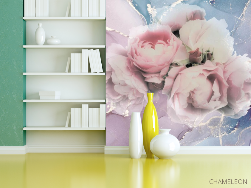 Фотошпалери Півонії з флюїдом - 3