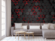 Фотообои Чорные 3д шестиугольники - 3