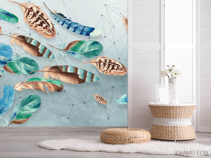 Фотошпалери Кольорові пір'я - 2