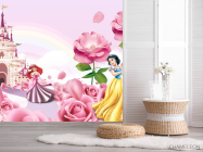 Фотошпалери Рожевий замок з принцесами - 2