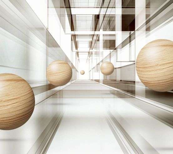 Фотообои Деревянные сферы 3д 27521