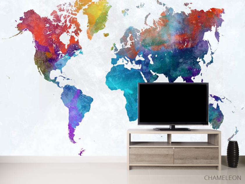 Фотообои Акварельная карта - 2