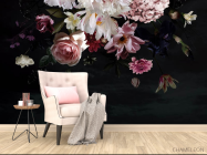 Фотообои Цветы на чорном фоне - 4