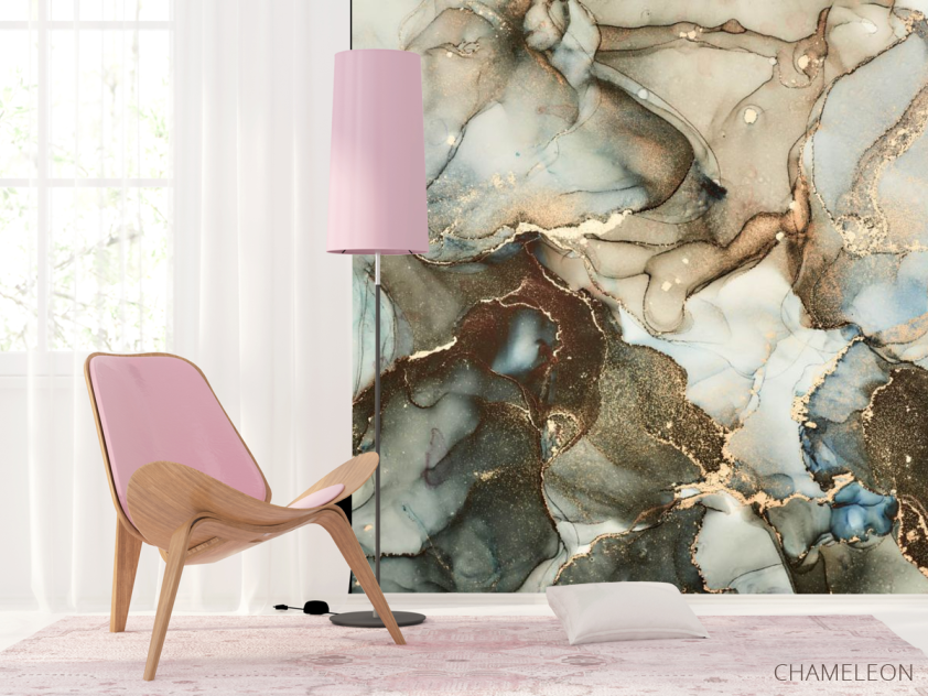 Фотошпалери флюїд в зелених тонах - 4