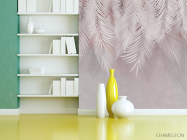 Фотошпалери рожеві листя пальми - 3