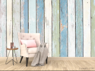 Фотообои вертикальные деревянные голубые - 4