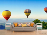 Фотообои шесть воздушных шаров в горах - 1