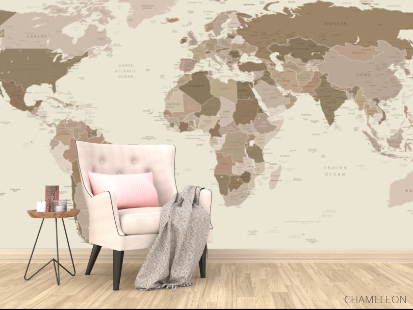Фотообои Коричневая карта - 4