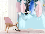 Фотошпалери різнокольорові пір'я - 4