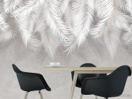 Фотошпалери сірі листя на стіну - 1