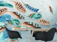 Фотошпалери Кольорові пір'я - 1