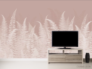 Фотообои Листья папоротника розовые - 2