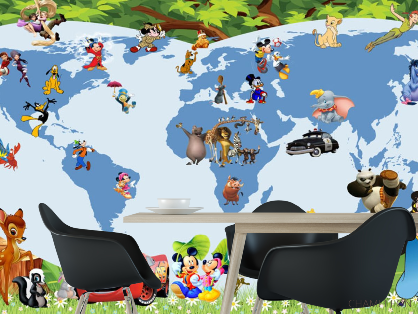 Фотошпалери Карта з діснеївськими героями - 1