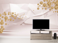 Фотообои Тонель с 3д золотыми камнями - 2