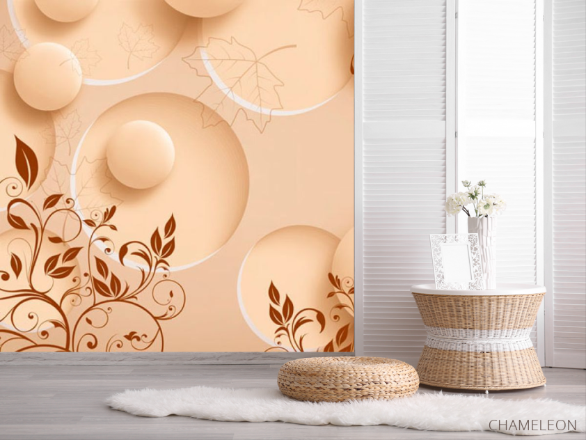 Фотошпалери Коричневий візерунок і сфери - 2